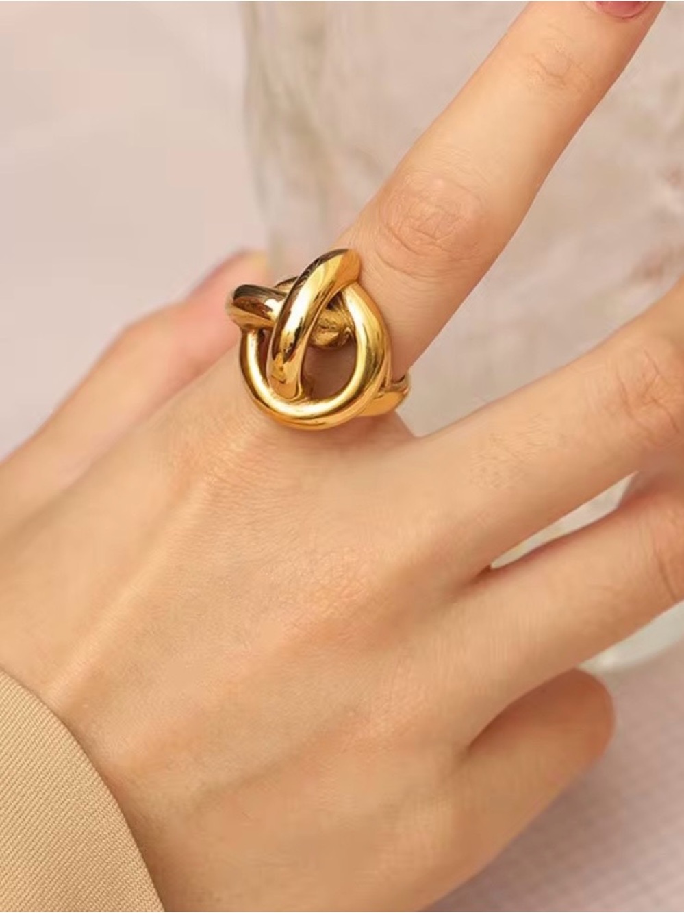 Gold Knot Statement Ring